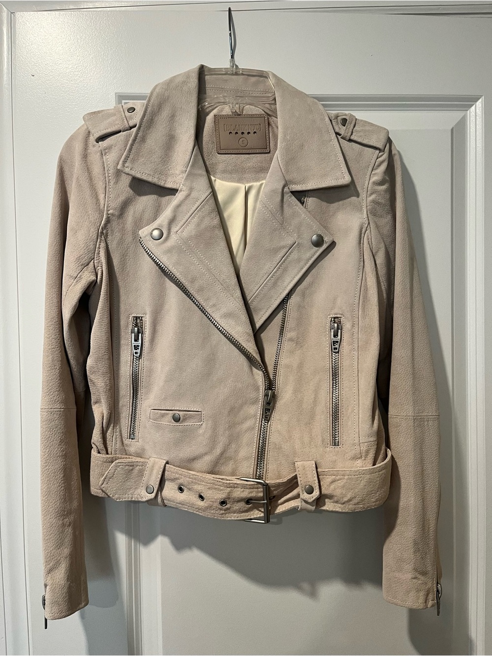 Blank NYC light taupe genuine leather Moto Jacket